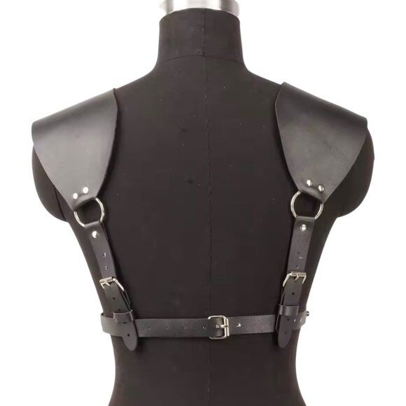 Women Fashion Belt PU Leather Body Shoulder Armor Chest Harness - Picture 3 of 4